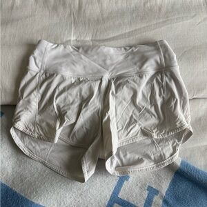 Lululemon Athletica White Low Rise Speed Up Shorts 2.5”